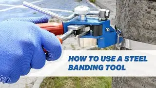 Installing a pole-mounted joint box with a steel band