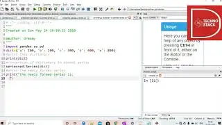 Python program to convert a dictionary to panda series.
