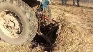 Эвакуация камаза и урала трактором мтз 80 часть 2