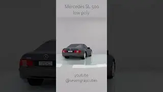 Low poly car made in Blender - Mercedes SL 500