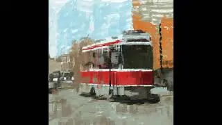 Tram in Canada - Digital Painting process using Procreate