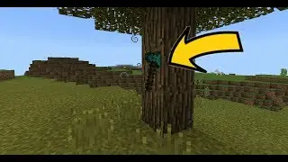 Minecraft:How to make an axe get stuck in a tree