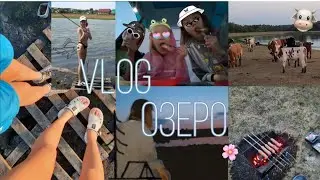 VLOG: ОЗЕРО 🛶/СПИМ В ПАЛАТКЕ 🏕/НАПАДЕНИЕ ЖИВОТНЫХ 🐮🐷🐏🐴🐜