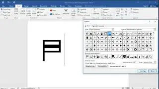 How to insert white flag with horizontal middle black stripe symbol in word