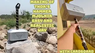 How to make Thor's hammer (Mjolnir) with cardboard at home | making realistic Thor's hammer | easy .