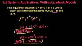 Solving a 3x3 system to fit an equation to a quadratic curve