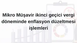 Mikro Müşavir ikinci geçici vergi döneminde enflasyon düzeltmesi işlemleri
