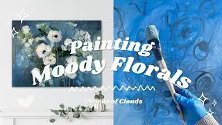 Inside painting Moody florals : Chorus Of Clouds white bouquet with dark background