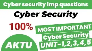 Cyber Security important questions aktu 2024 | CS imp 2024 aktu