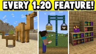 EVERY MINECRAFT 1.20 FEATURE! (Camels, Bamboo Rafts, Hanging Signs & Chiseled Bookshelf)