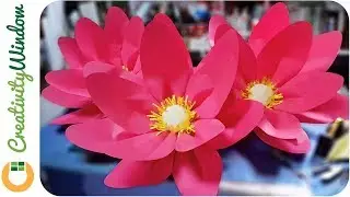 Large Lotus Flower Using Paper for Window Display