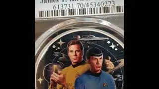 star trek kirk and spock silver coin from perth mint tuvalu australia proof pcgs pr70 #startrek