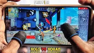 POCO X3 PRO : HANDCAM 💔 FREE FIRE 🔥 SOLO VS SQUAD FULL GAMEPLAY ⚡