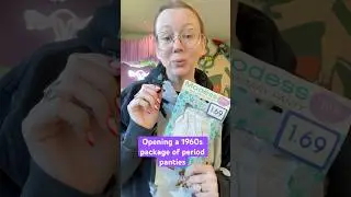 Opening a 1960s package of period panties 