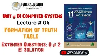 Truth table formation of boolean functions | Computer NBF new edition 2024 |unit#01 computer systems