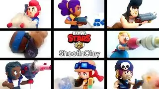 [brawlstars]clay art collection 1 - shelly, colt, bull, darryl, piper, brock, jessie, penny.