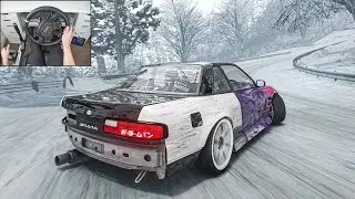 NISSAN S13 BEATER SNOW DRIFTING - Assetto Corsa (Steering Wheel + Shifter) Gameplay