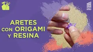 Aretes con origami y resina