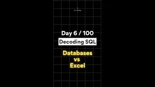 Databases vs Excel | Day 6 / 100 - Decoding SQL #sql #database #ai #excel #data