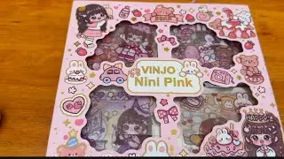 Ngejournal sticker di temani nini pink sticker | journaling | asmr | sticker lucu
