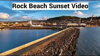 Bellingham Rock Beach Sunset Drone Video - Mavic Air2s - Beautiful Colorful Sunset - Voiceover ASMR