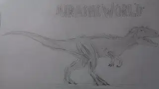 рисуем аллозавр  из фильма мир юрского периода 3