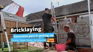 Extension tutorial 3, drains, bricking up from DPC:laser level:Tips