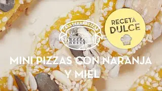 Tiras de pizza con naranja, miel y frutos secos