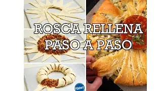 COMO HACER ROSCA RELLENA PASO A PASO / Alfredo Chicken Crescent Roll Ring @justanali4