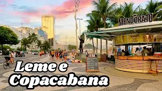 🇧🇷 Stunning Sunset Walk on Copacabana Beach | 4K Boardwalk Tour