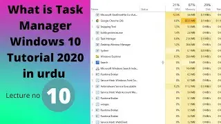 What is Task Manager Windows 10 Complete Tutorial in Urdu 2020 Lecture 10 #taskmanager