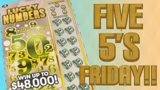 Five 5's Friday!! Lucky Numbers Ticket!! Wisconsin Lottery Scratch Offs!!