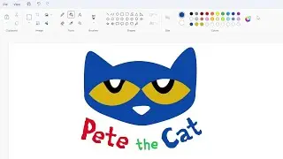 How to draw the Pete the Cat logo using MS Paint | How to draw on your computer
