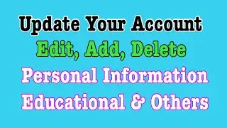 Update Your Account/ Edit,Add,Save…@SindhPublicServiceCommission
