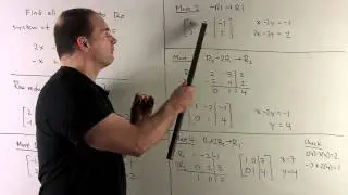Row Reduction for a System of Two Linear Equations