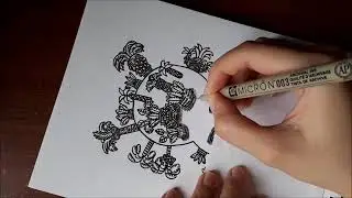 Palm Tree Land on 8-shaped Landscape - Using Sakura Pigma Micron Pens