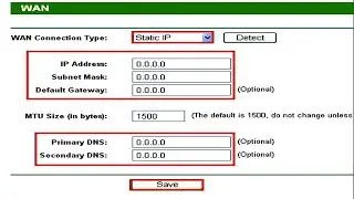 How to configure Router TP Link using Static IP