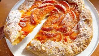 APRICOT GALETTE. Fast pie/French galette. Simple recipe!