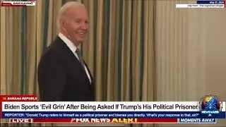 Biden Sports ‘Evil Grin’ After Being Asked If Trump’s His Political Prisoner