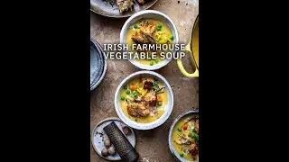 Irish Farmhouse Vegetable Soup with Rosemary Croutons 