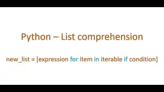 Python Interview questions - what is list comprehension