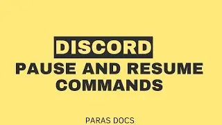DISCORD MUSIC BOT PAUSE AND RESÙME COMMANDS