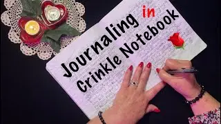 ASMR Journaling in Crinkle Notebook (Quiet Whispers only) Writing with pen on water damaged pages.