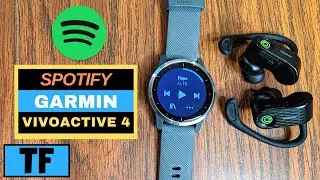 GARMIN VIVOACTIVE 4 SPOTIFY MUSIC - Complete App Setup, Controls, How To Download Playlists Podcasts