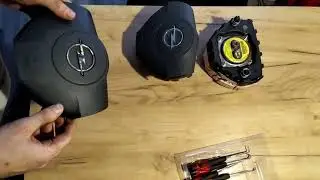 Opel Vectra C lift GTS2005 znaczek/emblemat kierownicy wymiana- przekładka ,wymiana airbag tutorial
