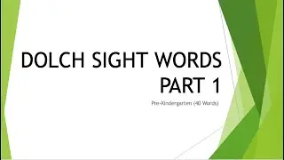 DOLCH SIGHT WORDS | Pre-Kindergarten (40 Words)