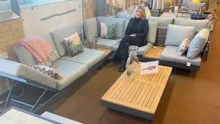 Bramblecrest Vilamoura Rectangle Modular Corner Sofa Set with Teak Coffee Table | JB Furniture