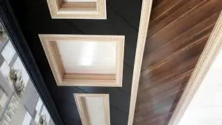 Ceiling made of MDF panels. Потолок из МДФ панелей.