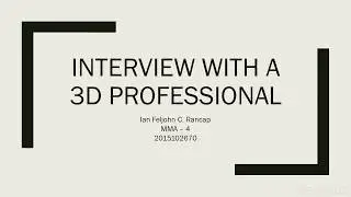 Interview with a 3D art professional