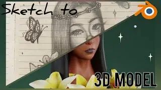 From 2D Sketch to 3D Model in Blender | Sculpting Timelapse + Channel Update